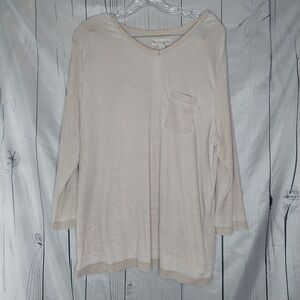 Koolaburra By Ugg Marshmallow Jersey Long Sleeve V-Neck Cozy Top with Pocket